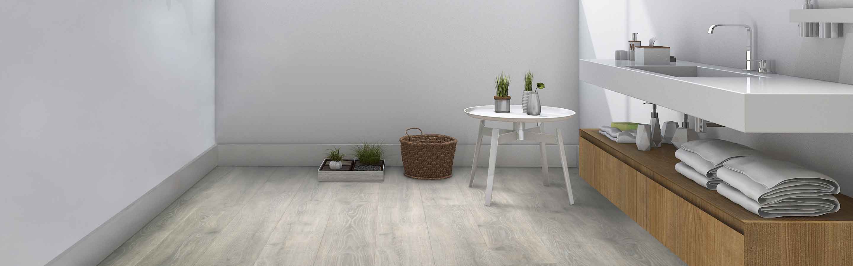 Laminate flooring in bathroom 