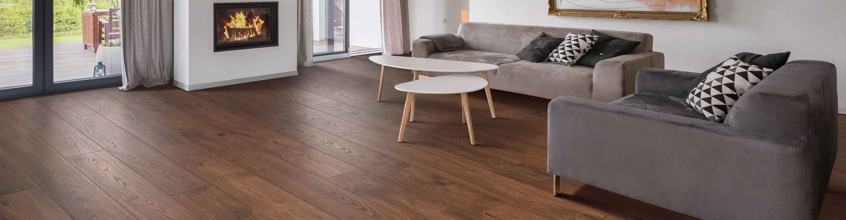 Laminate flooring in living room 